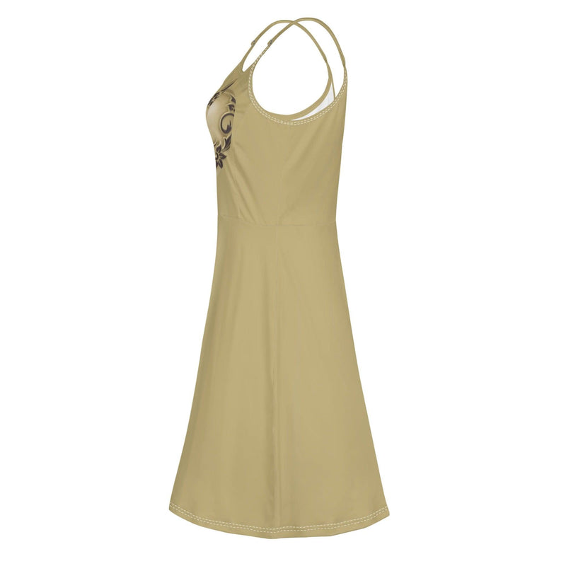 Women's Lounge Sleeveless Adjustable Spaghetti Strap Short Swing Dress