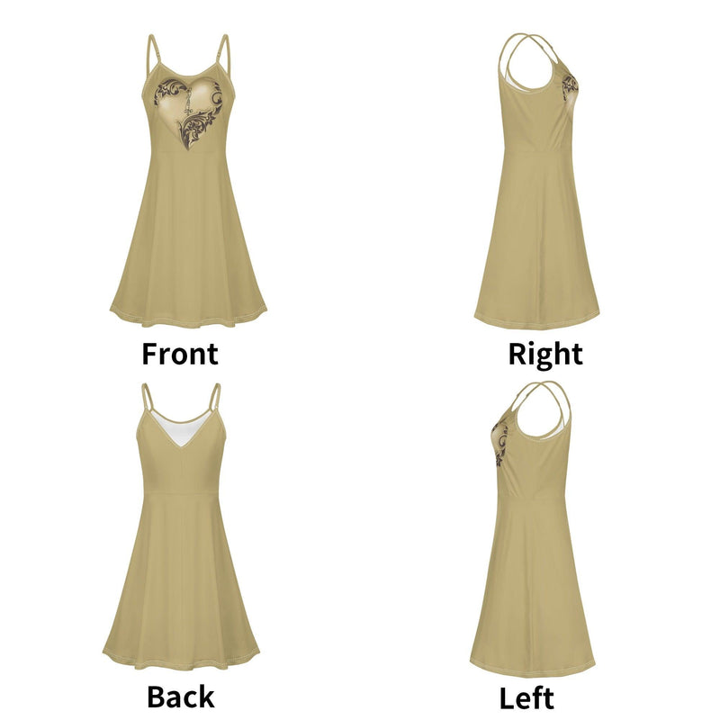 Women's Lounge Sleeveless Adjustable Spaghetti Strap Short Swing Dress
