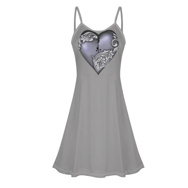 Women's Lounge Sleeveless Adjustable Spaghetti Strap Short Swing Dress