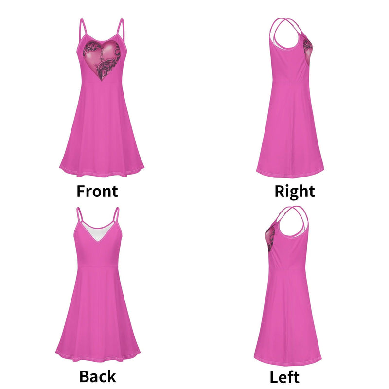 Women's Lounge Sleeveless Adjustable Spaghetti Strap Short Dress Swing Dress