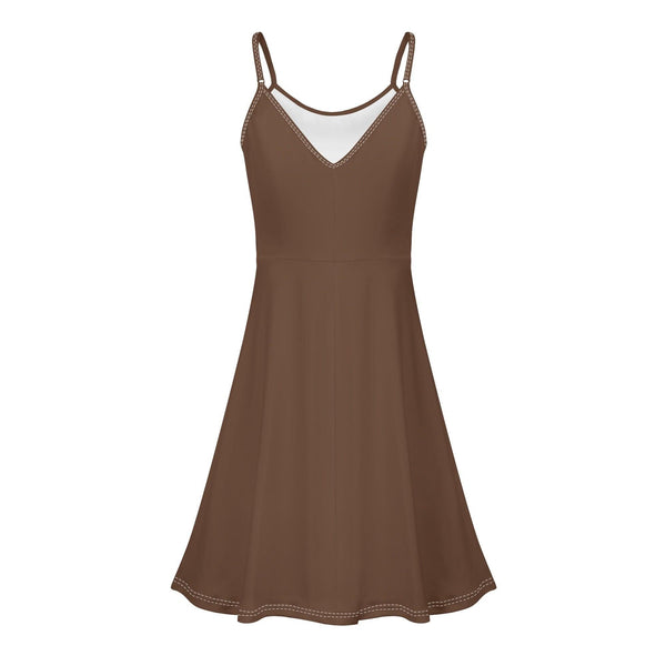 Women's Lounge Sleeveless Adjustable Spaghetti Strap Short Swing Dress