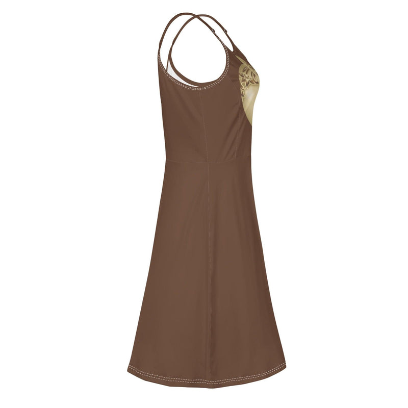 Women's Lounge Sleeveless Adjustable Spaghetti Strap Short Swing Dress