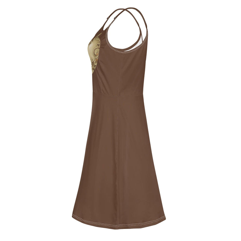 Women's Lounge Sleeveless Adjustable Spaghetti Strap Short Swing Dress
