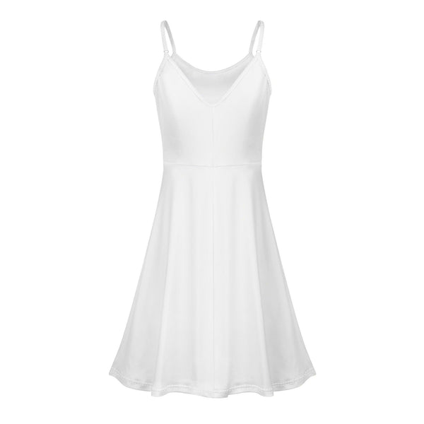 Women's Lounge Sleeveless Adjustable Spaghetti Strap Short Swing Dress