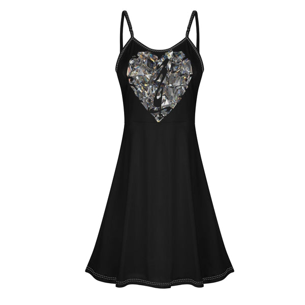 Women's Lounge Sleeveless Adjustable Spaghetti Strap Short Swing Dress