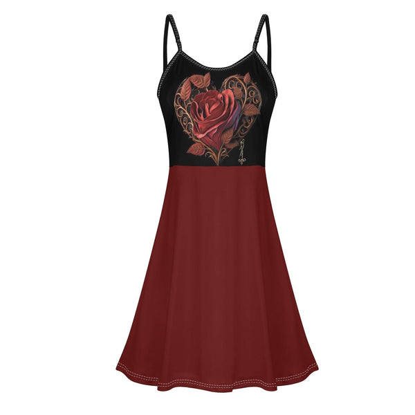 Women's Lounge Sleeveless Adjustable Spaghetti Strap Short Swing Dress
