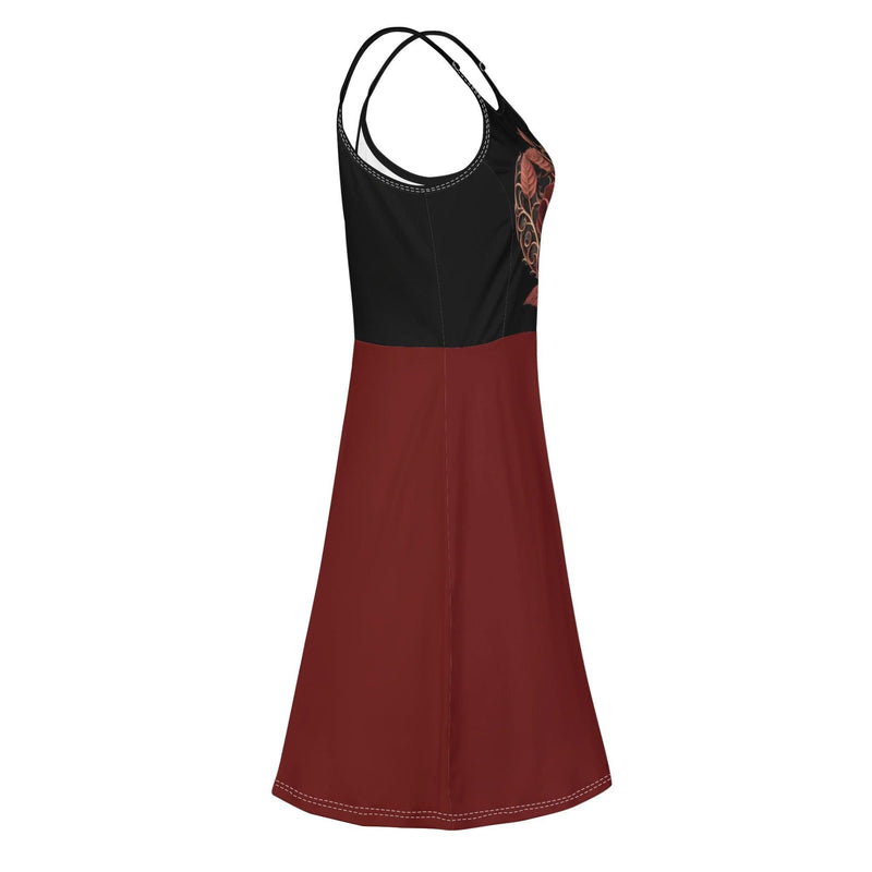 Women's Lounge Sleeveless Adjustable Spaghetti Strap Short Swing Dress