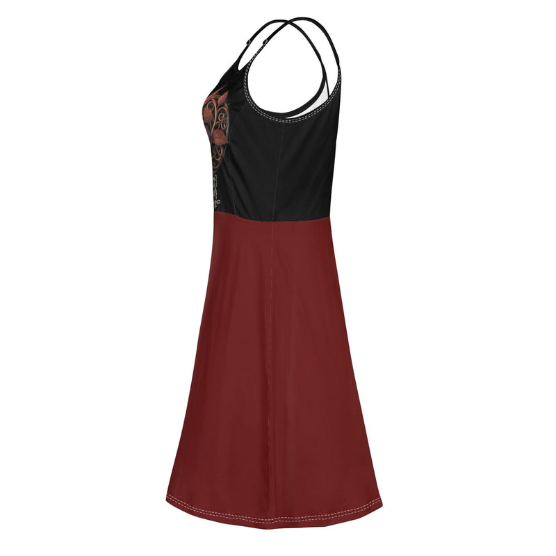 Women's Lounge Sleeveless Adjustable Spaghetti Strap Short Swing Dress