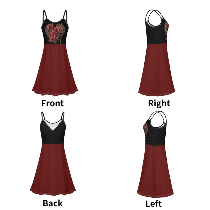 Women's Lounge Sleeveless Adjustable Spaghetti Strap Short Swing Dress