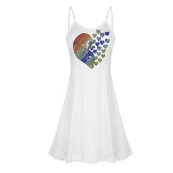 Women's Lounge Sleeveless Adjustable Spaghetti Strap Short Swing Dress