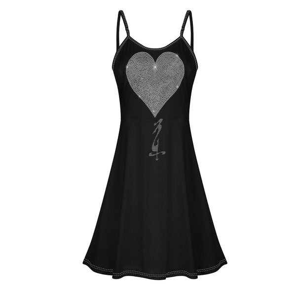 Women's Lounge Sleeveless Adjustable Spaghetti Strap Short Swing Dress