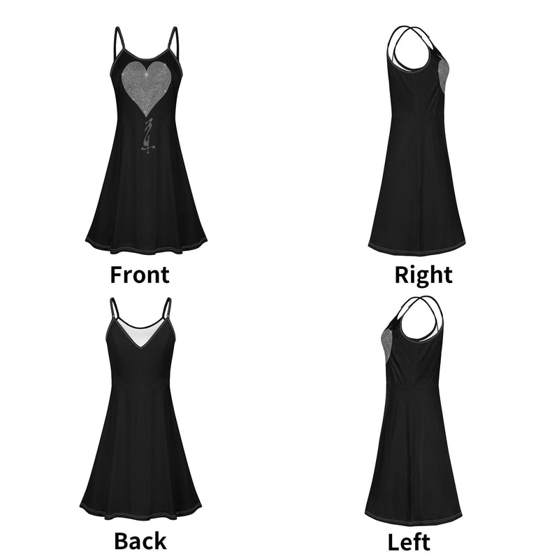 Women's Lounge Sleeveless Adjustable Spaghetti Strap Short Swing Dress