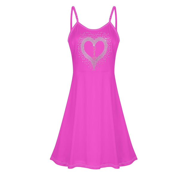 Women's Lounge Sleeveless Adjustable Spaghetti Strap Short Swing Dress