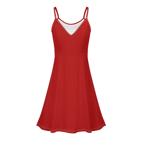 Women's Lounge Sleeveless Adjustable Spaghetti Strap Short Swing Dress