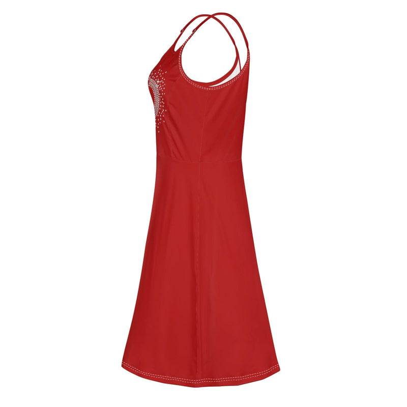 Women's Lounge Sleeveless Adjustable Spaghetti Strap Short Swing Dress