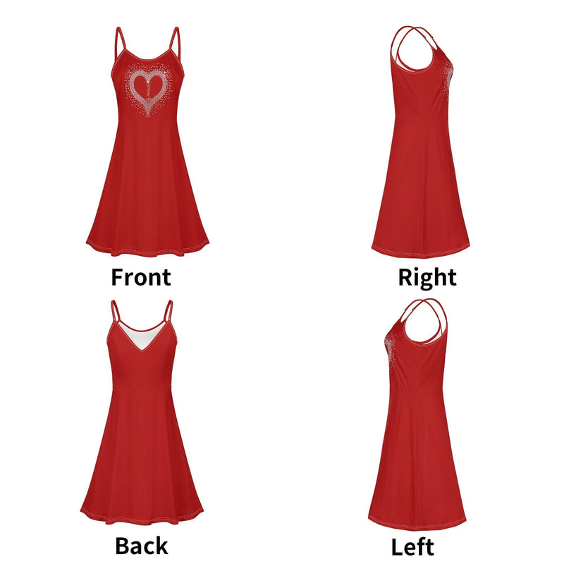 Women's Lounge Sleeveless Adjustable Spaghetti Strap Short Swing Dress