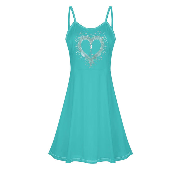 Women's Lounge Sleeveless Adjustable Spaghetti Strap Short Swing Dress