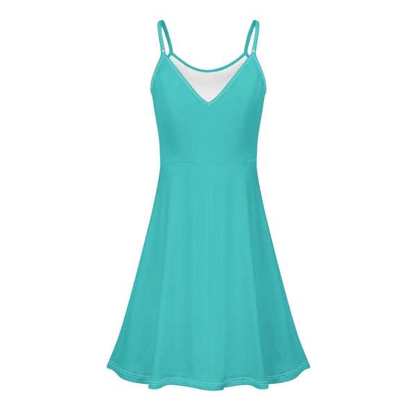 Women's Lounge Sleeveless Adjustable Spaghetti Strap Short Swing Dress
