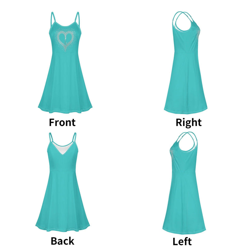Women's Lounge Sleeveless Adjustable Spaghetti Strap Short Swing Dress