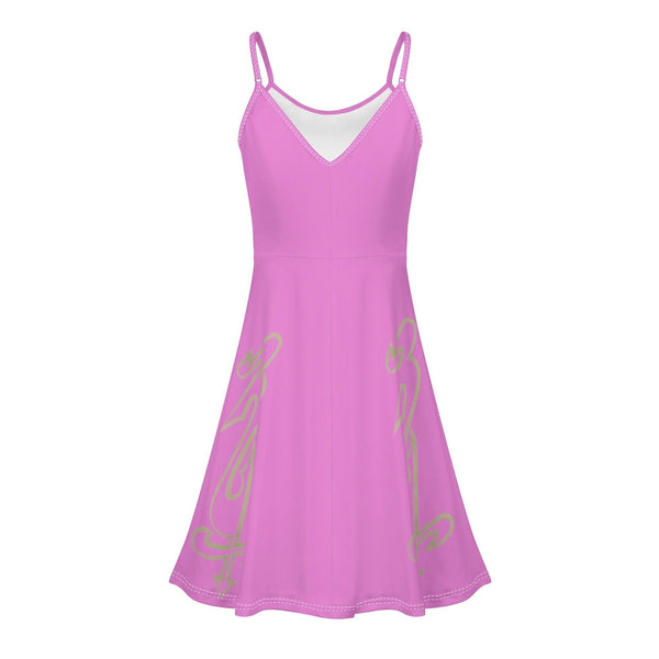 Women's Lounge Sleeveless Adjustable Spaghetti Strap Short Swing Dress