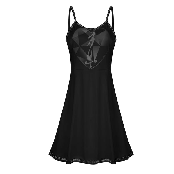 Women's Lounge Sleeveless Adjustable Spaghetti Strap Short Swing Dress