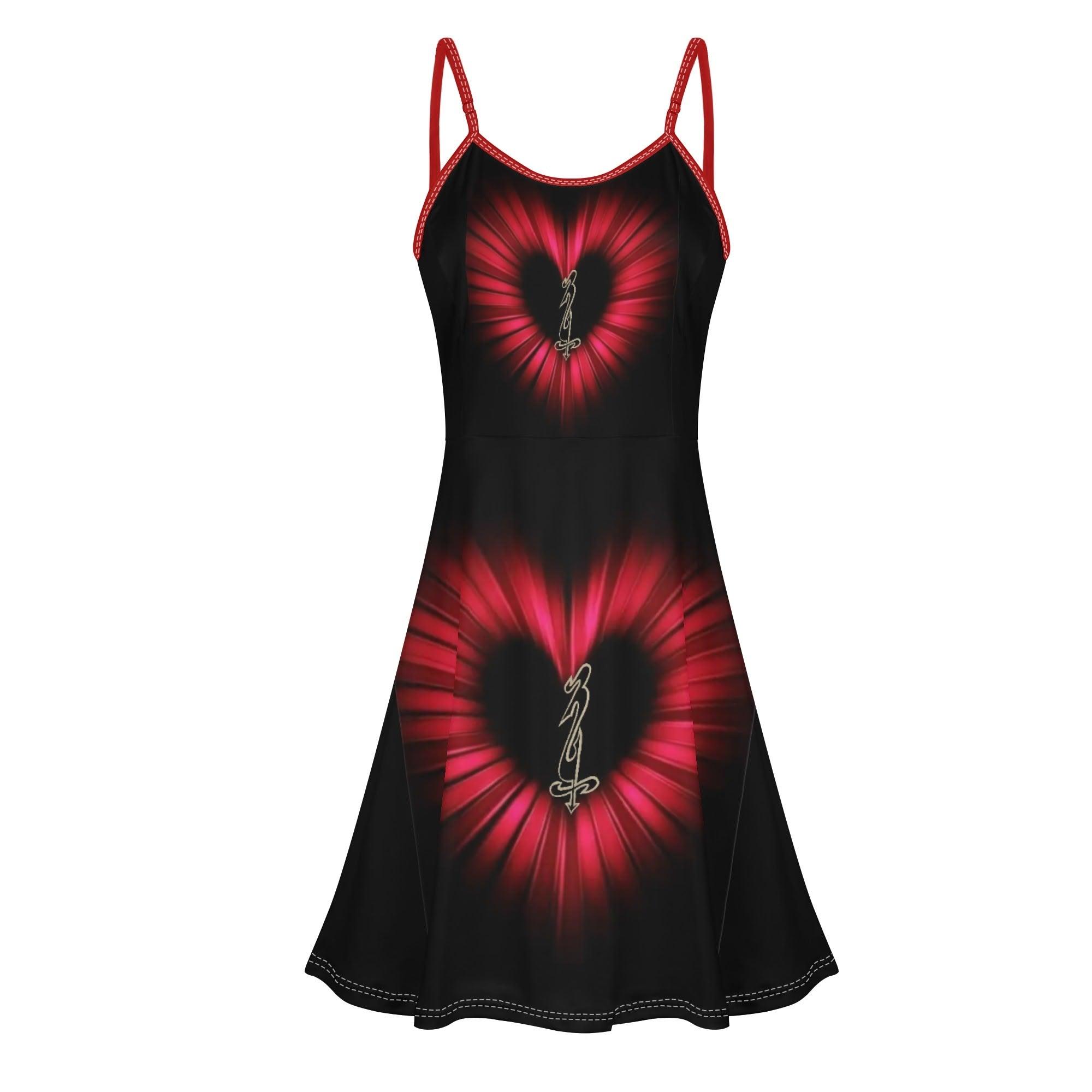 Women's Lounge Sleeveless Adjustable Spaghetti Strap Short Swing Dress - MES...Where