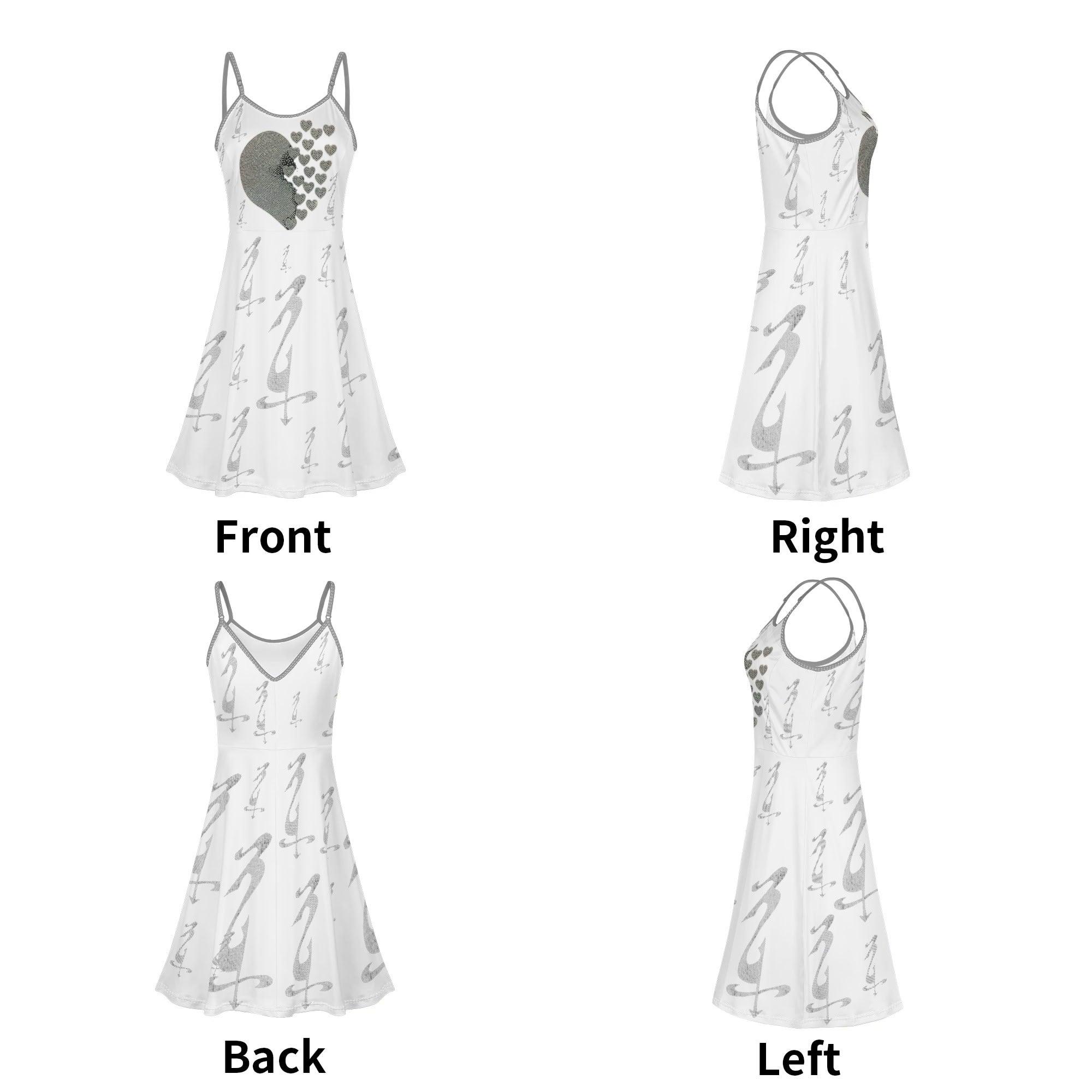 Women's Lounge Sleeveless Adjustable Spaghetti Strap Short Swing Dress - MES...Where