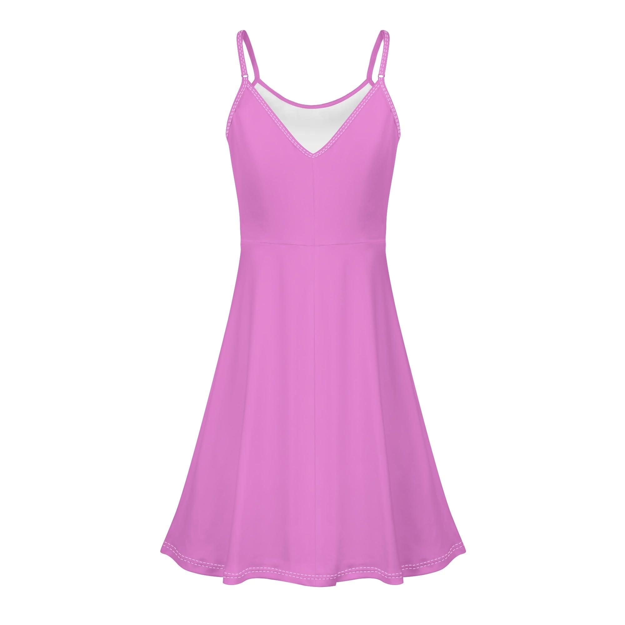 Women's Lounge Sleeveless Adjustable Spaghetti Strap Short Swing Dress - MES...Where