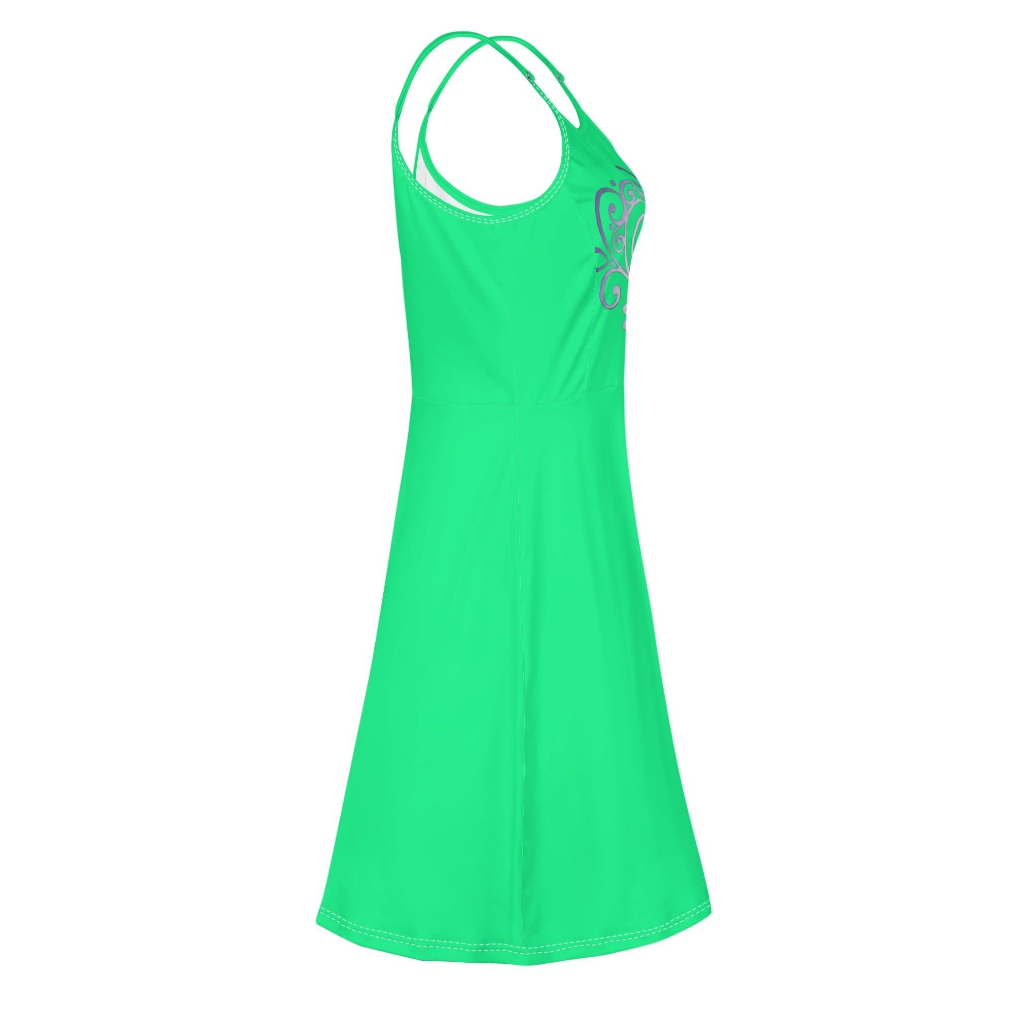 Women's Lounge Sleeveless Adjustable Spaghetti Strap Short Swing Dress - MES...Where