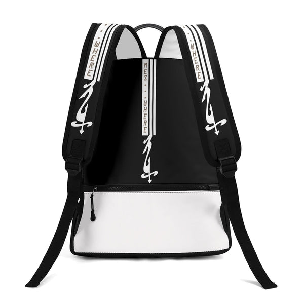 Men's 17 Inch Twill (PU) Leather School Backpack