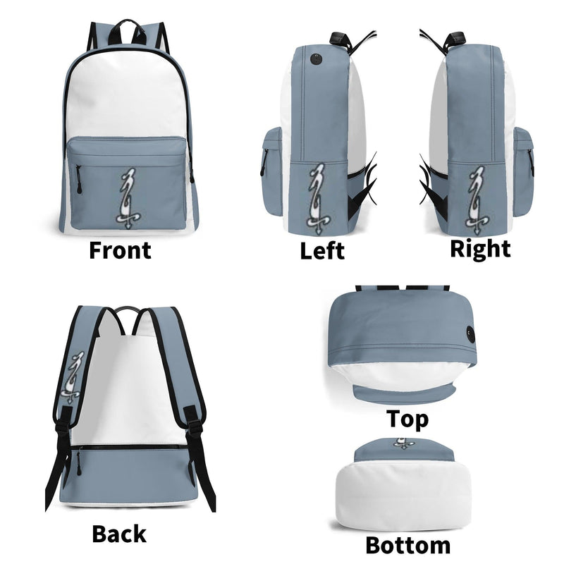 Men's 17 Inch Twill (PU) Leather School Backpack