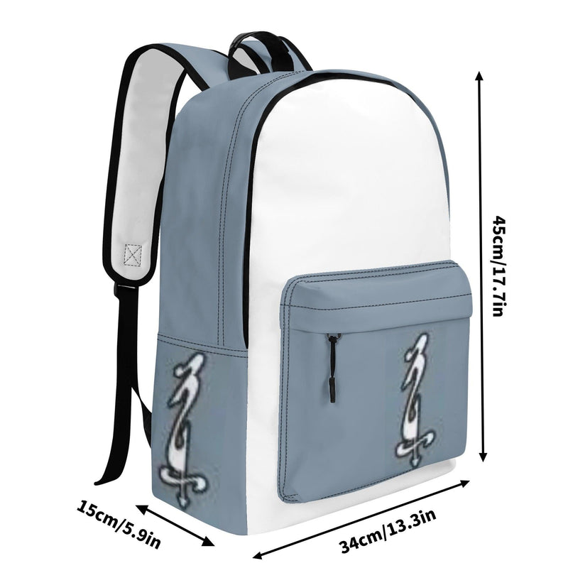Men's 17 Inch Twill (PU) Leather School Backpack