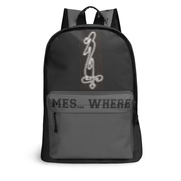Men's 17 Inch Twill (PU) Leather School Backpack