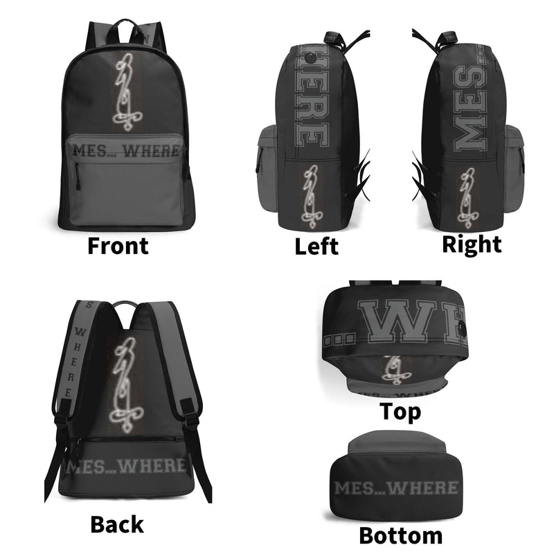 Men's 17 Inch Twill (PU) Leather School Backpack