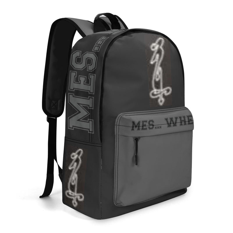 Men's 17 Inch Twill (PU) Leather School Backpack