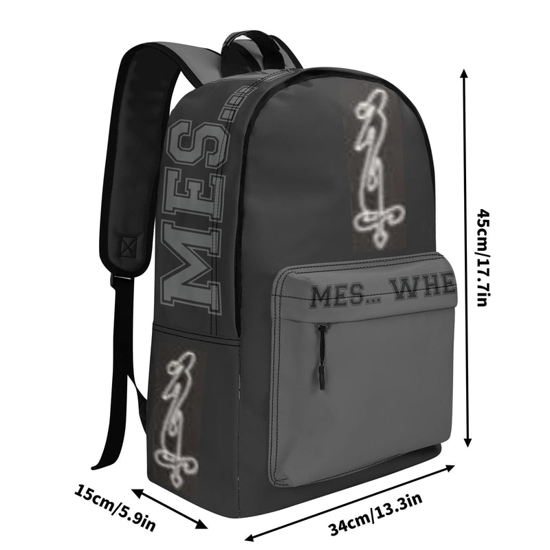 Men's 17 Inch Twill (PU) Leather School Backpack