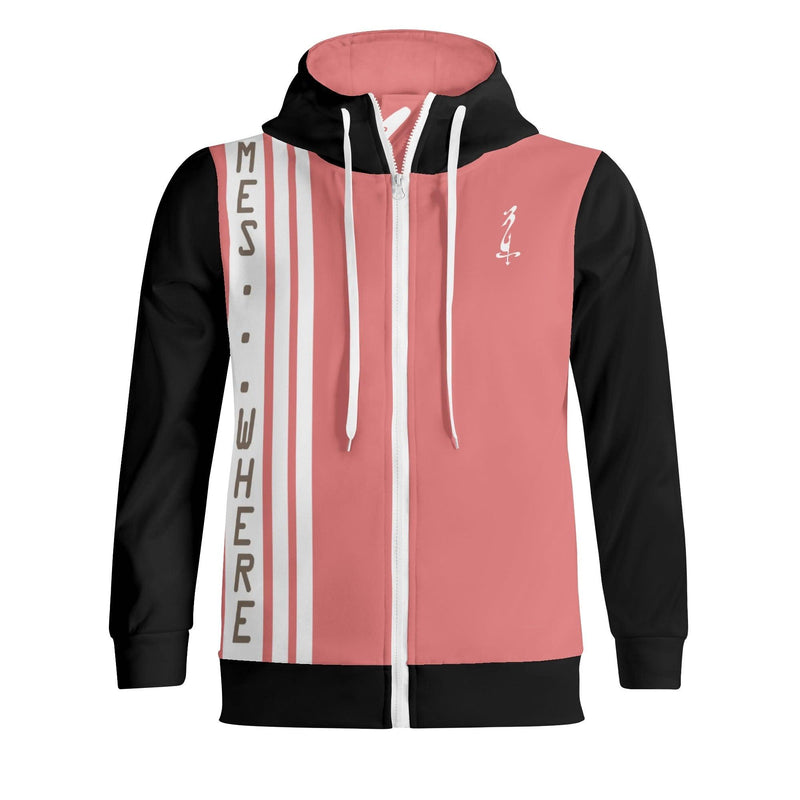 Women's Print All Over Full Zip Turtleneck Hoodie Streetwear