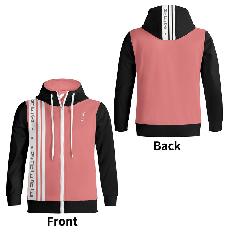 Women's Print All Over Full Zip Turtleneck Hoodie Streetwear