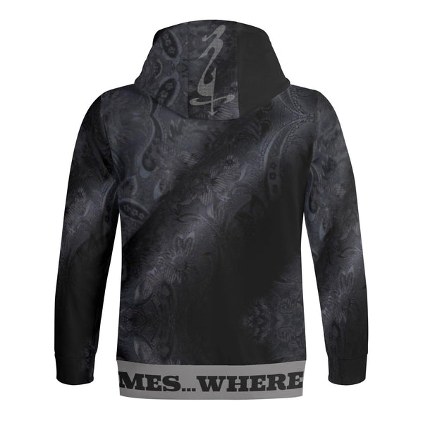 Unisex Men's/Women's Print All Over Full Zip Turtleneck Hoodie Streetwear