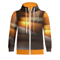 Unisex Men's/Women's Print All Over T-Shirt Full Zip Turtleneck Hoodie Streetwear