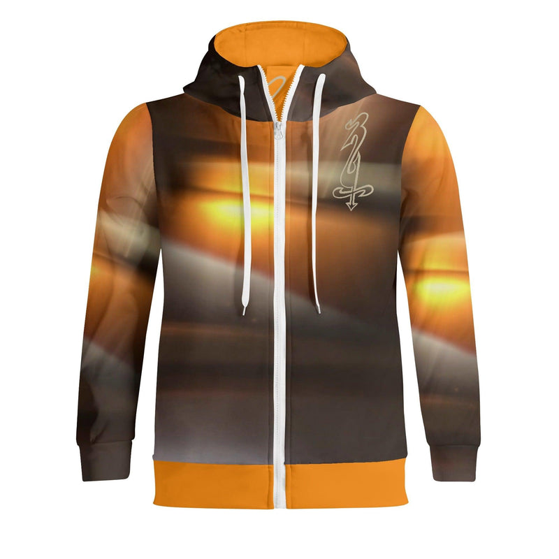 Unisex Men's/Women's Print All Over T-Shirt Full Zip Turtleneck Hoodie Streetwear