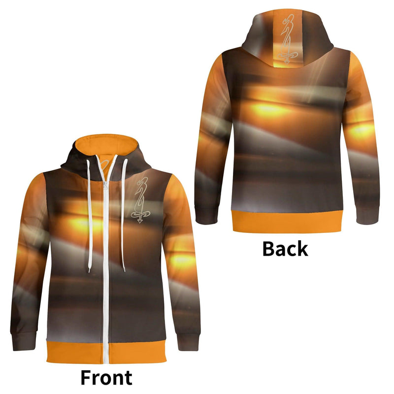 Unisex Men's/Women's Print All Over T-Shirt Full Zip Turtleneck Hoodie Streetwear