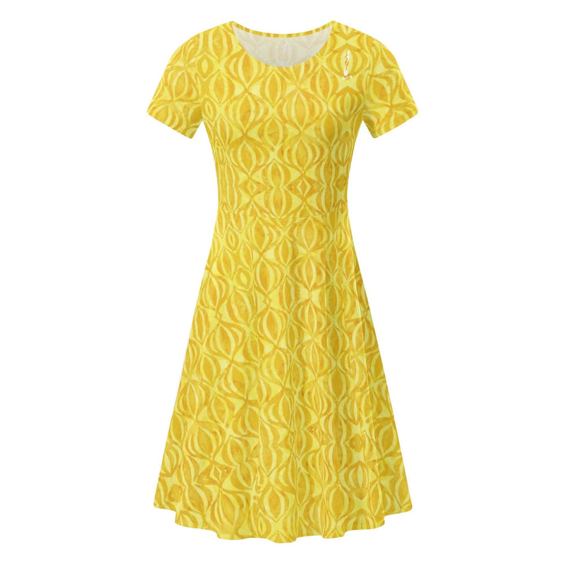 Women's Short Sleeve Ruffle Dress