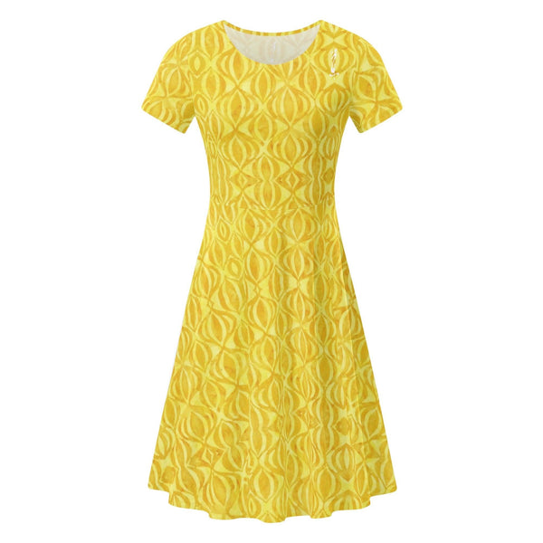Women's Short Sleeve Ruffle Dress