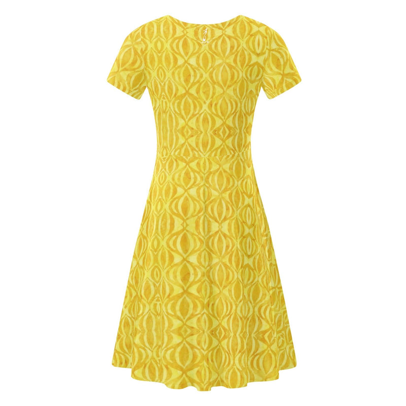 Women's Short Sleeve Ruffle Dress