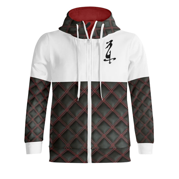 Unisex Men's Print All Over T-Shirt Full Zip Turtleneck Hoodie Streetwear