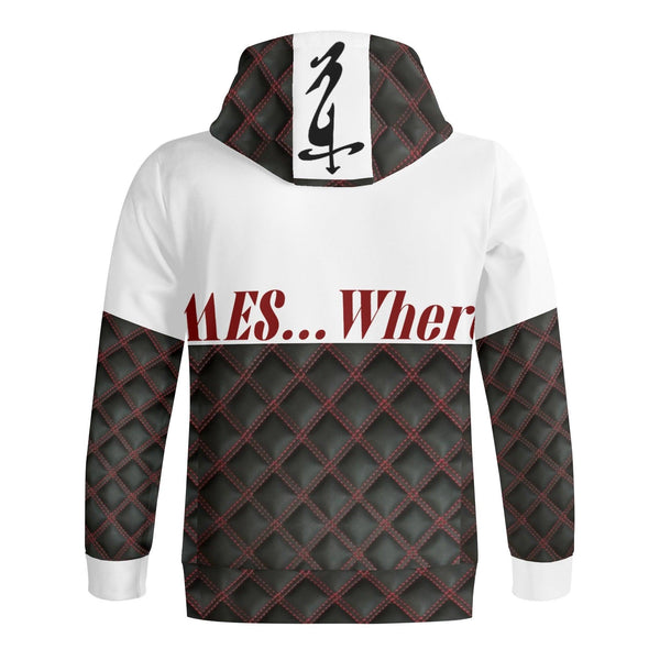 Unisex Men's Print All Over T-Shirt Full Zip Turtleneck Hoodie Streetwear