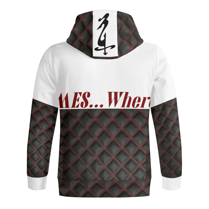 Unisex Men's Print All Over T-Shirt Full Zip Turtleneck Hoodie Streetwear