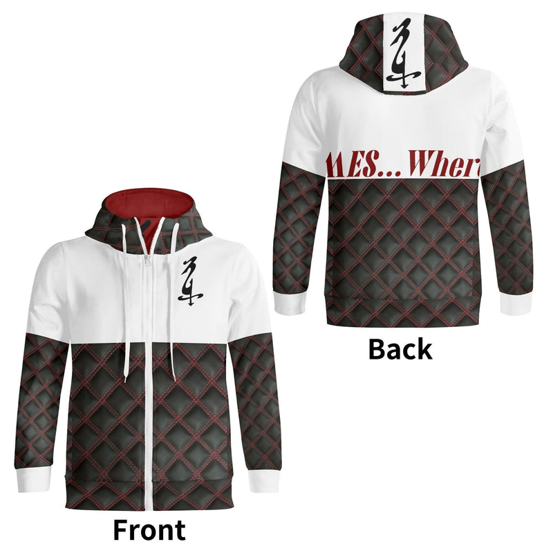 Unisex Men's Print All Over T-Shirt Full Zip Turtleneck Hoodie Streetwear