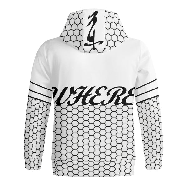 Men's Print All Over Full Zip Turtleneck Hoodie Streetwear